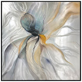 Celestial Bloom - Hand Painted Textured Aluminum Wall Art.